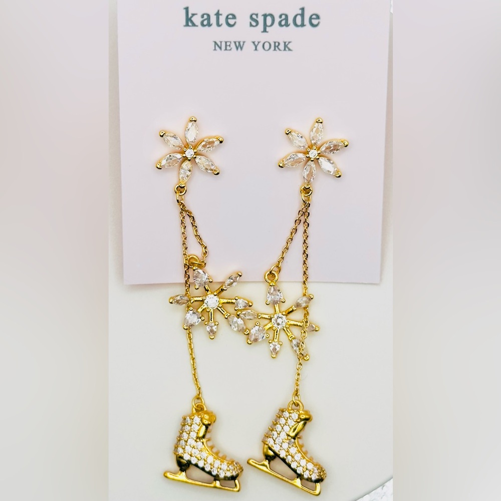 $99 Retail Kate Spade ❄️Snow Day ❄️ Ice Skate Earrings NEW